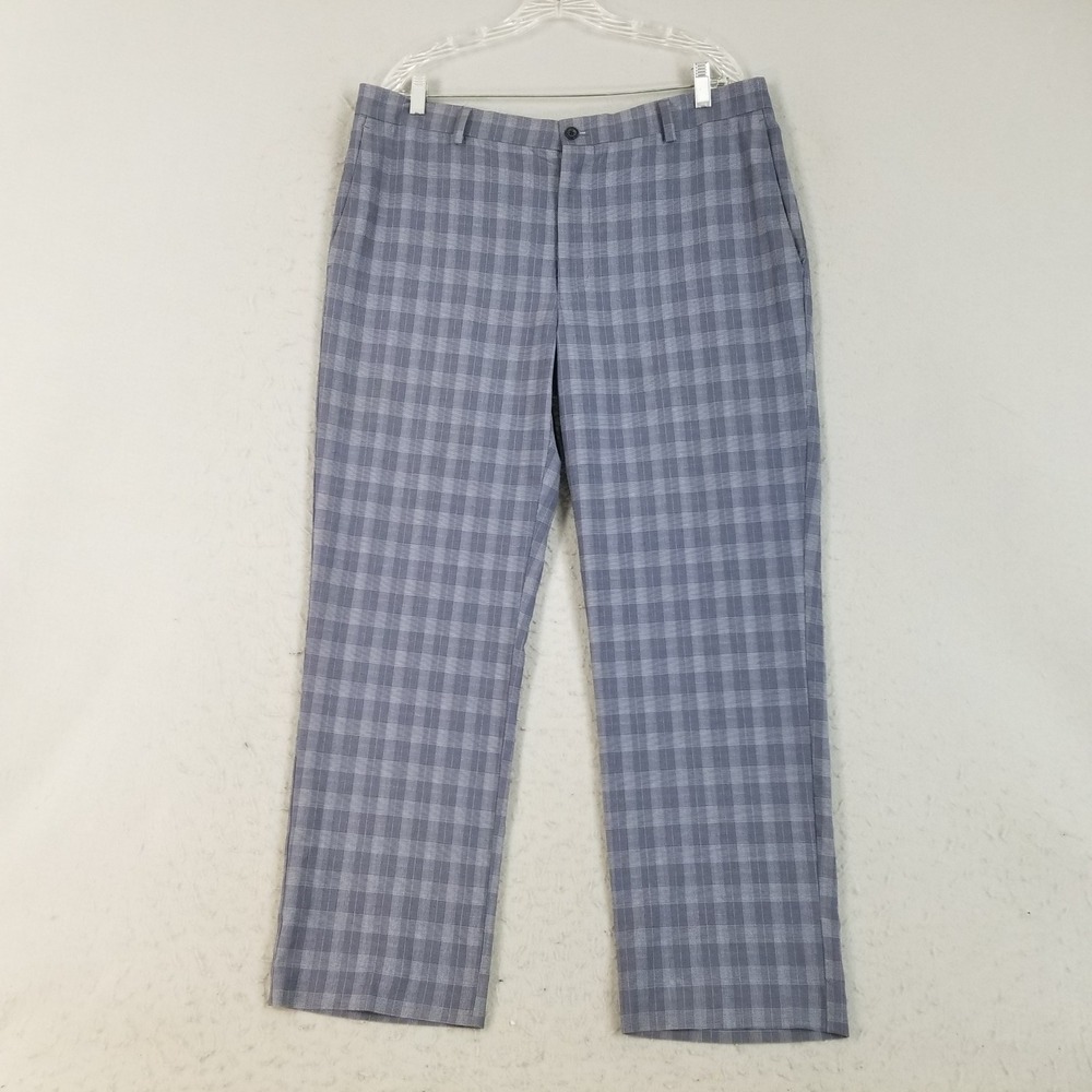 Jack Nicklaus Pants Men 38x30 Blue Plaid Golf Trousers Lightweight Stretch